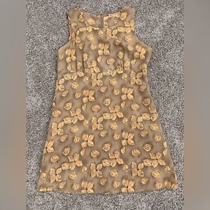 Vintage Golden Floral Babydoll Dress